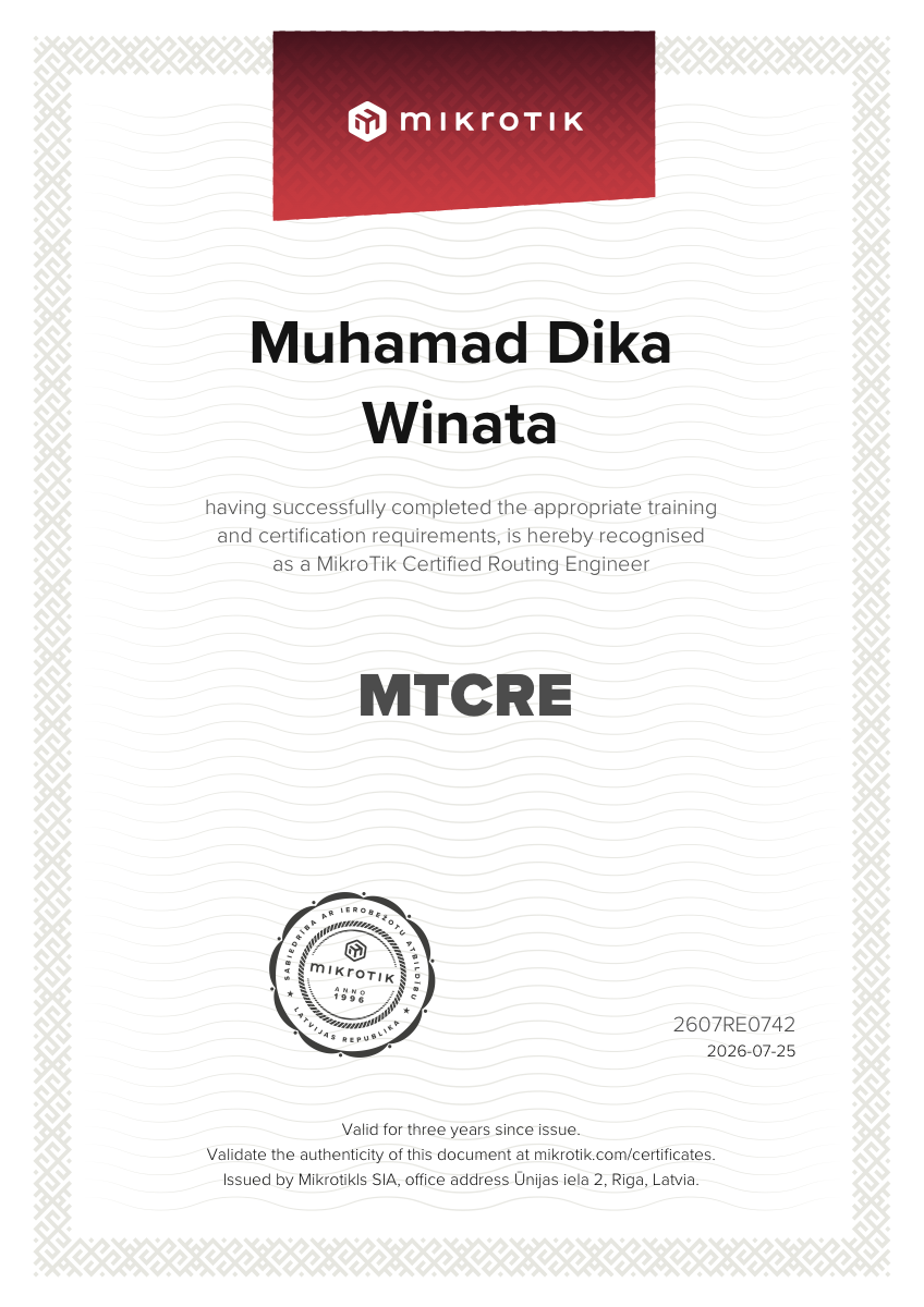 MTCRE Certificate